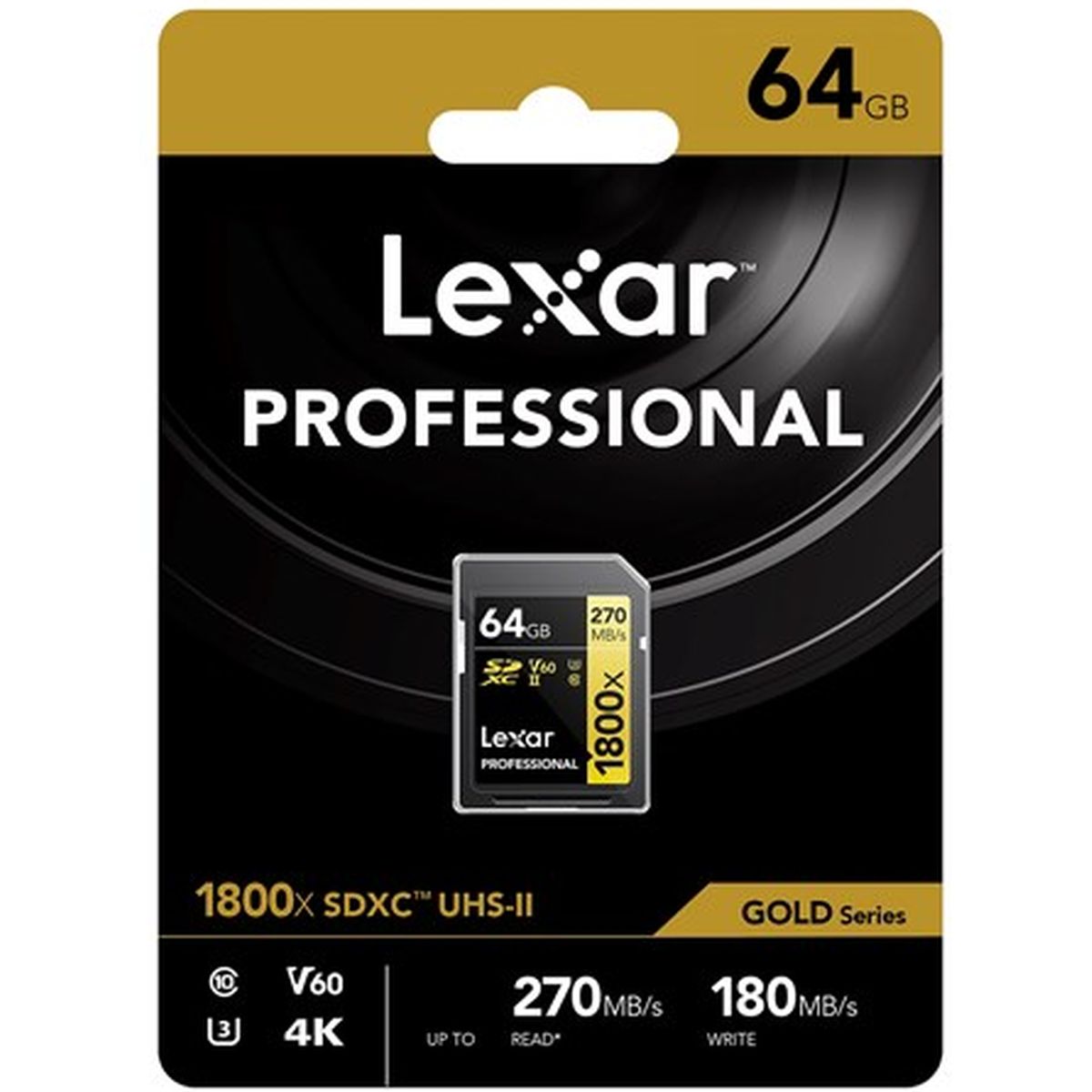 Lexar Professional SDXC 64GB BL 1800X UHS-II V60 Gold Lexar Professional SDXC 64GB BL 1800X UHS-II V60 Gold
