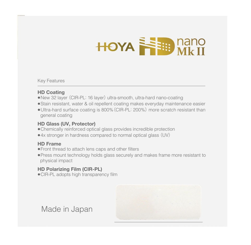 Hoya Zirkular Polfilter HD nano MKII 72mm