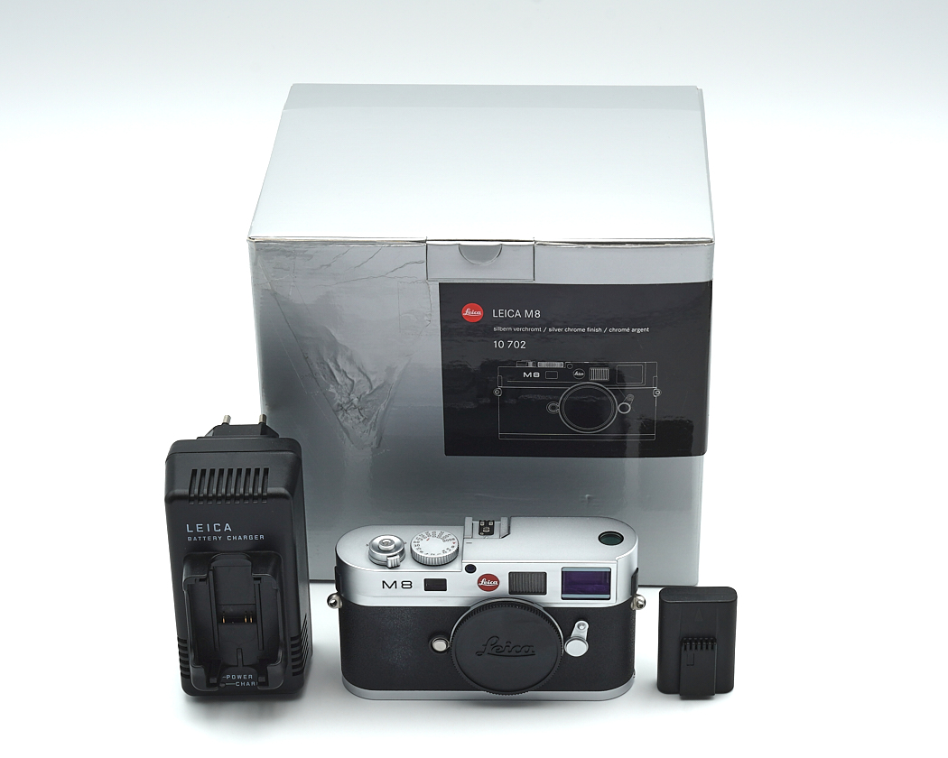 kamera, Leica M8, Re rangefinder, silber-schwarz, Verpackung set