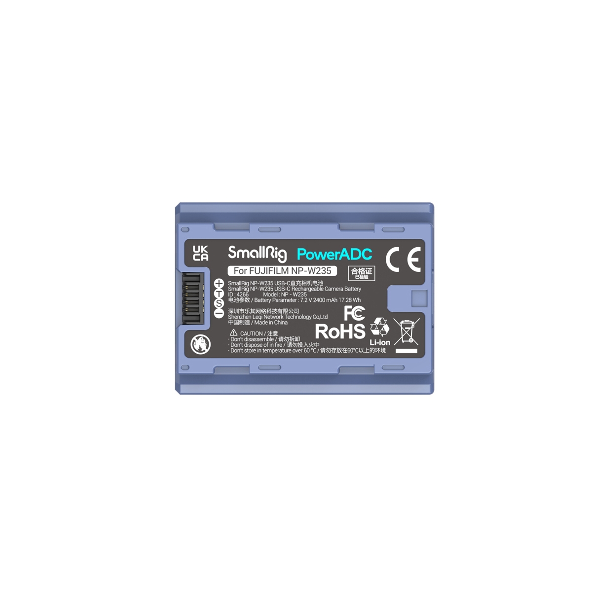 SmallRig 4266 NP-W235 USB-C (FUJIFILM) aufladbare Kamerabatterie