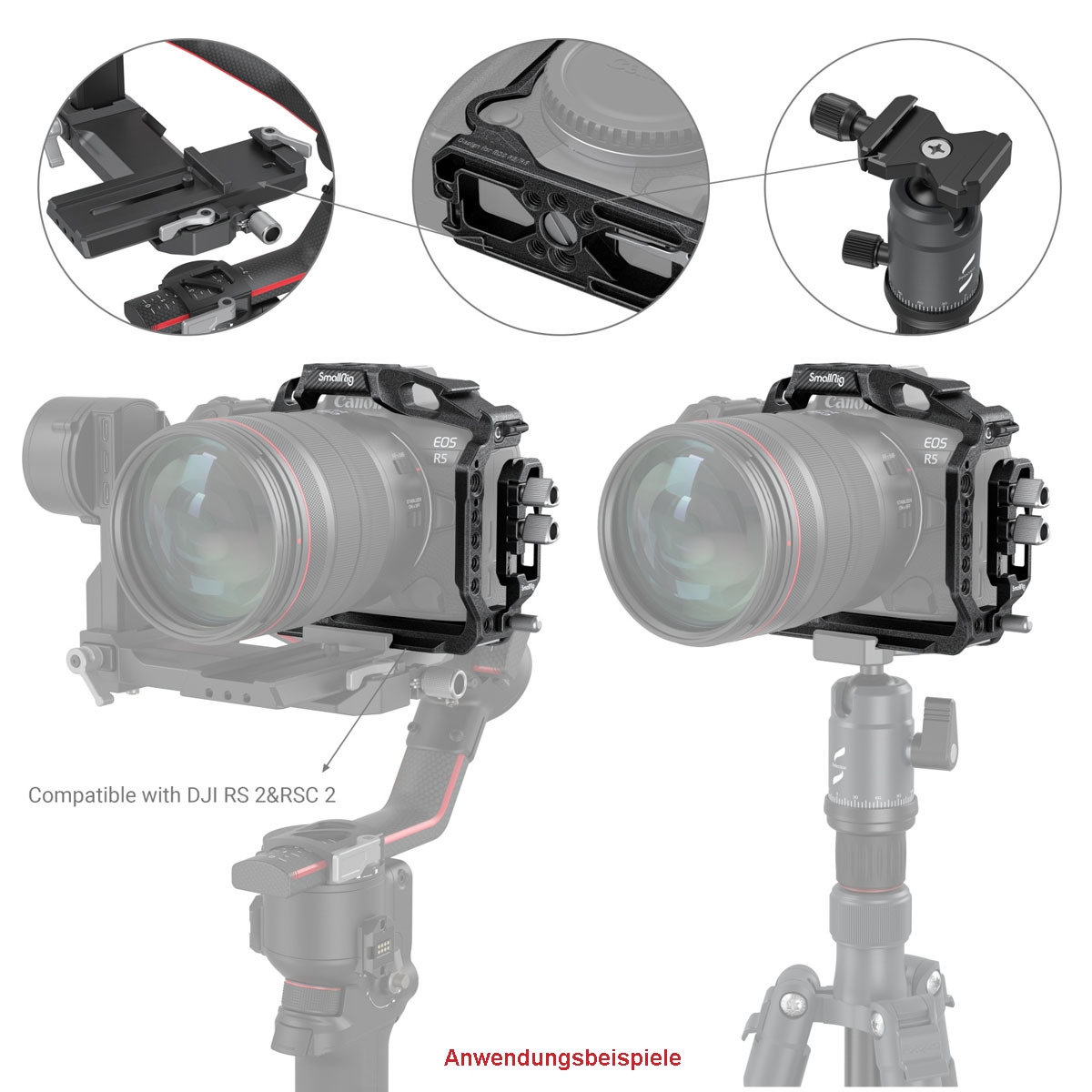 SmallRig 3656 Black Mamba Halbkäfig & Kabelklemme f. Canon EOS R5/R6/R5 C