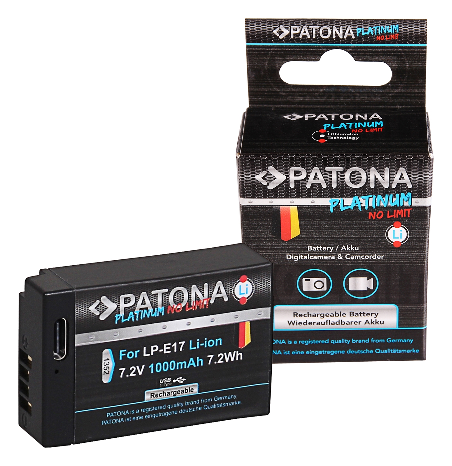 PATONA Platinum Akku mit USB-C f. Canon LP-E17