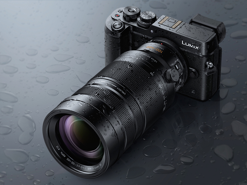 Panasonic LUMIX Kamera mit montiertem LEICA DG VARIO-ELMAR 100–400mm F4–6.3 Telezoom-Objektiv, wettergeschützt