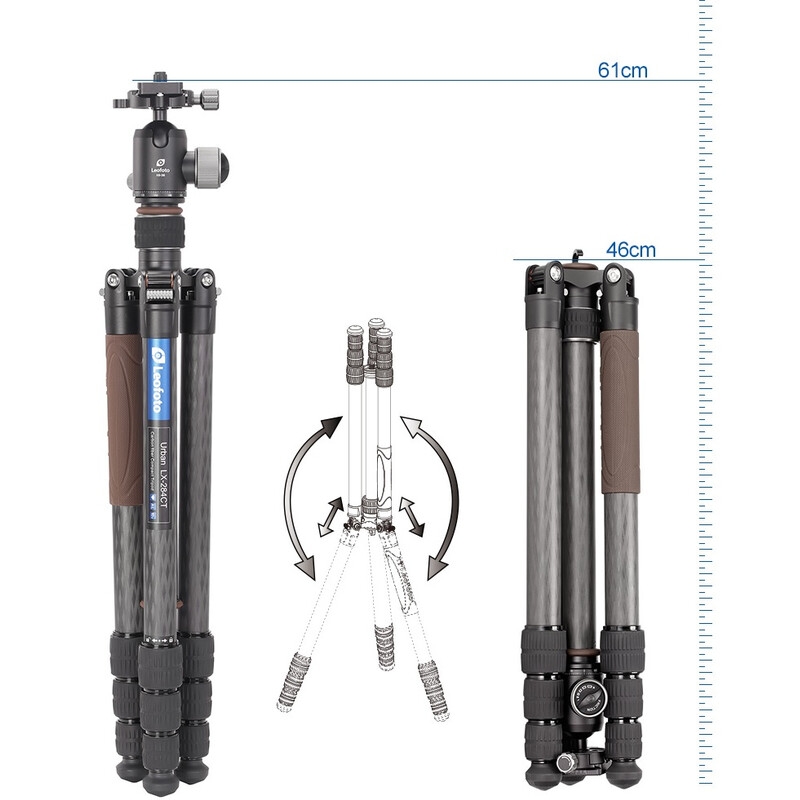 Leofoto Carbon-Dreibeinstativ LX-284CT Urban + Ballhead XB-38 Leofoto Carbon-Dreibeinstativ LX-284CT Urban + Ballhead XB-38