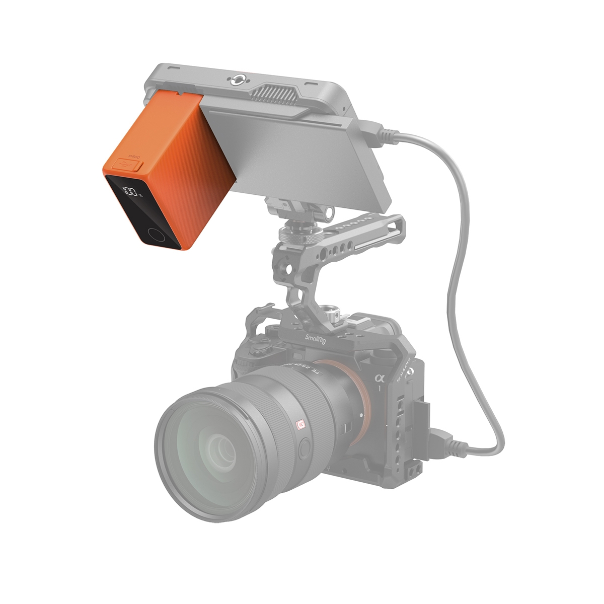 SmallRig 4576 NP-F970 orange, USB-C wiederaufladbarer Akku