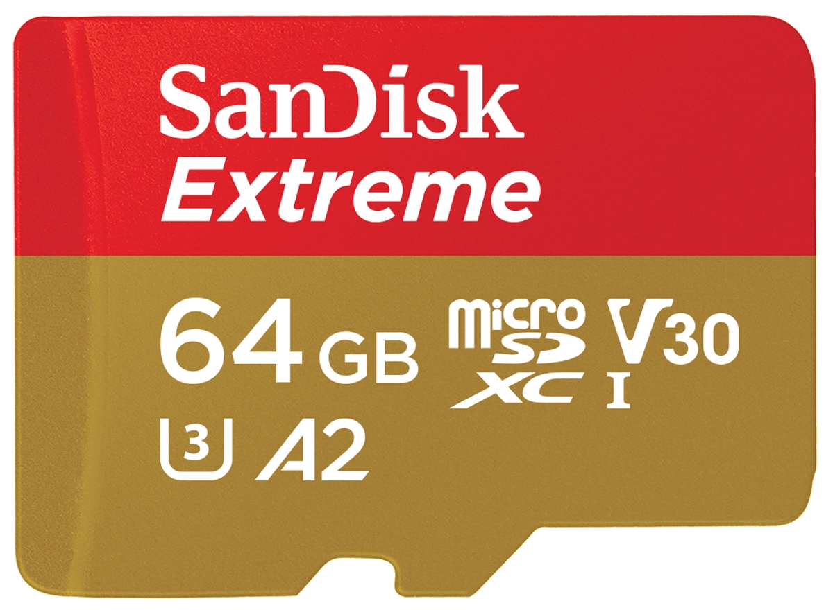 SanDisk Extreme 64 GB microSDXC 170 MB/s UHS-I, C10, U3, V30, A2 + SD Adapter