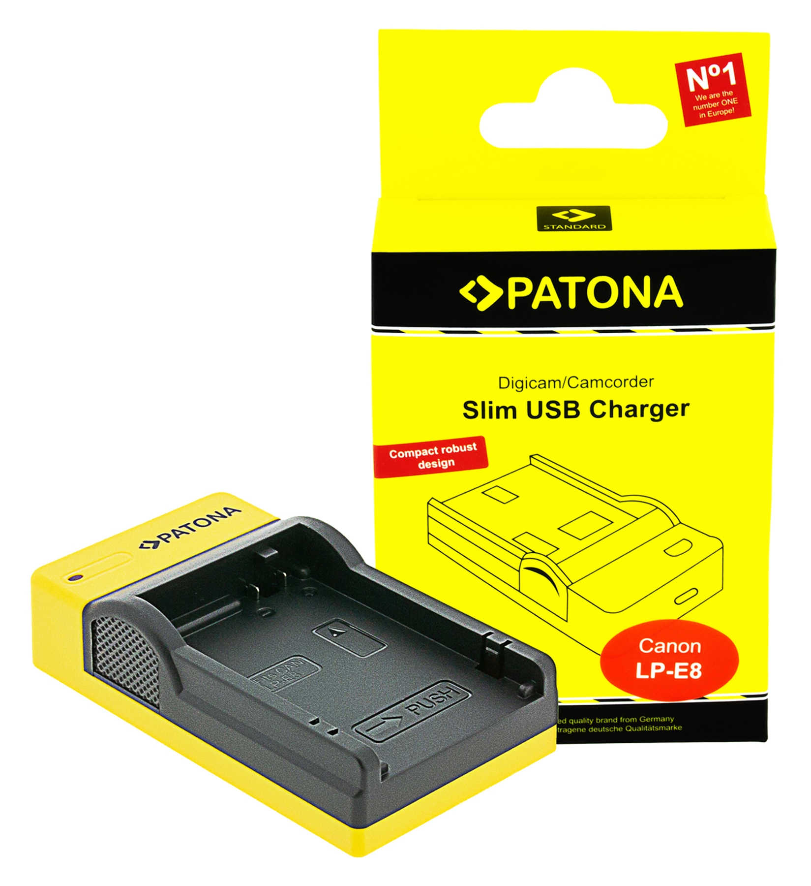 Slim USB Ladegerät mit USB-C für Canon LP-E8