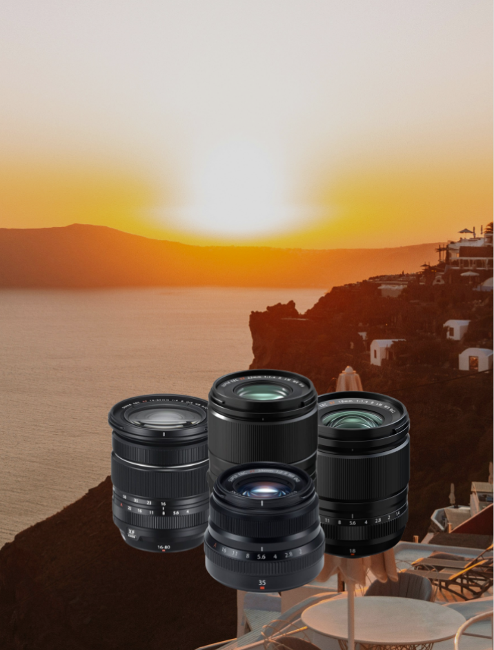 Objektivlinsen, Linsensatz, Fotografie-Ausrüstung, Teleobjektiv, Sonnenuntergang-Hintergrund