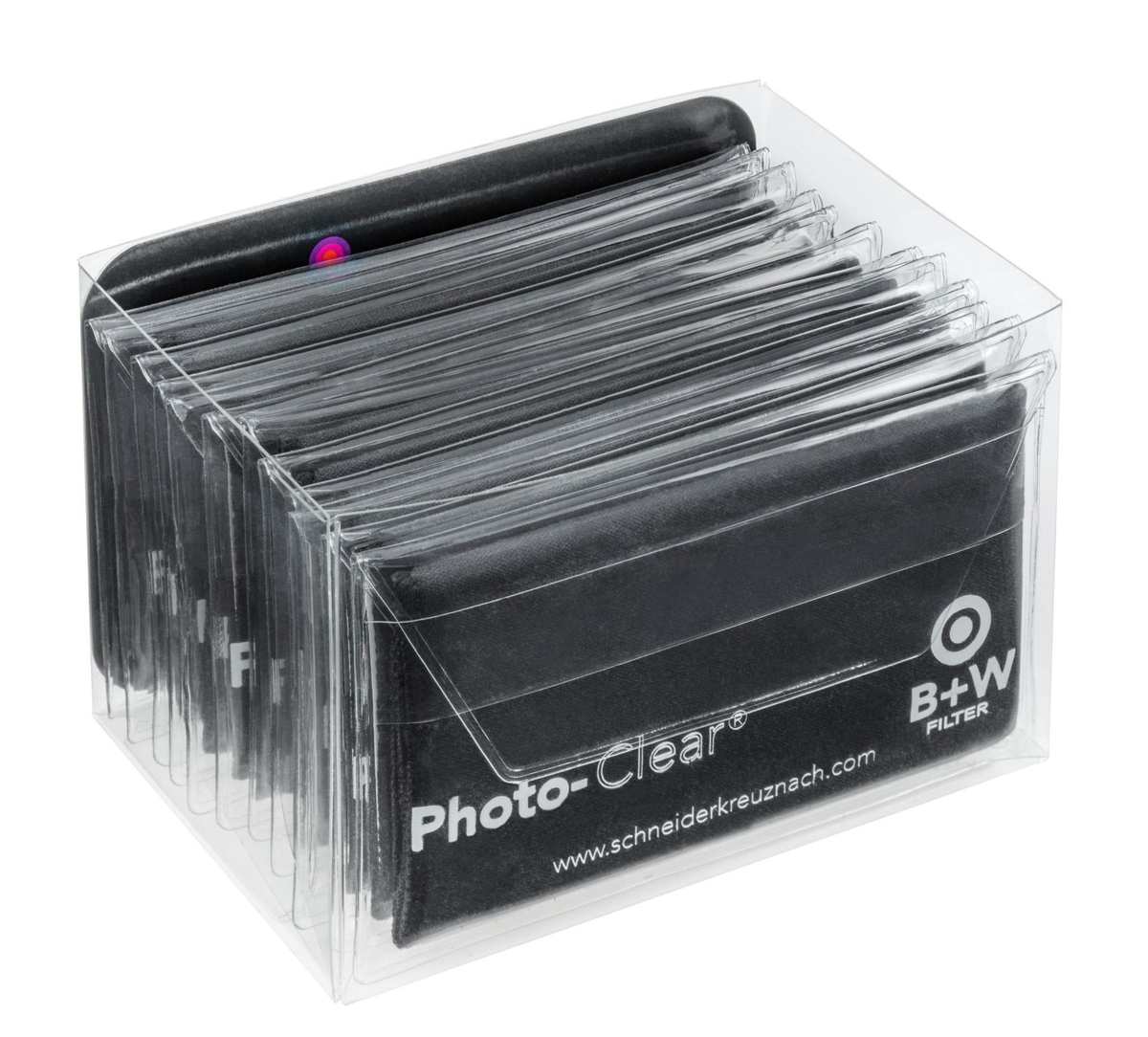 B+W Photo Clear Box schwarz 12 Stück Microfasertücher 20x18 cm