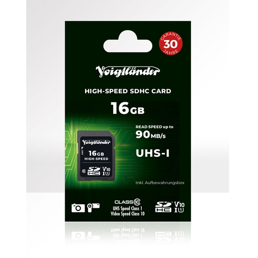 Voigtländer High-Speed SDHC 16GB UHS-I Cl10, U1, V10 (90/12 MB/s)