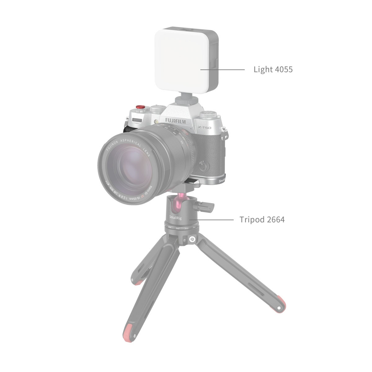 SmallRig 4713 Silicone L-Shape Handle für Fujifilm X-T50 silver