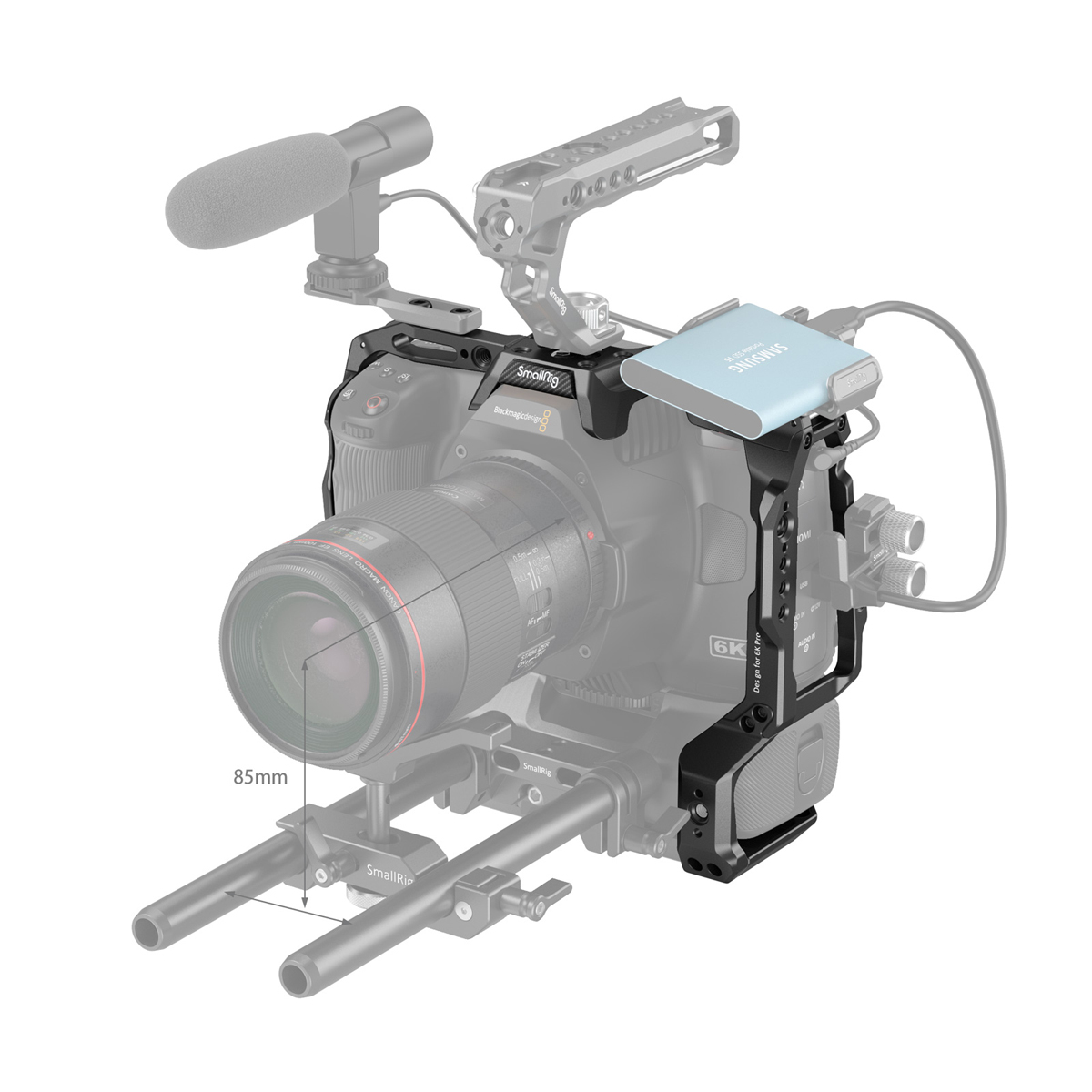 SmallRig 3382 Cage für BMPCC 6K Pro mit Batterie-Griff