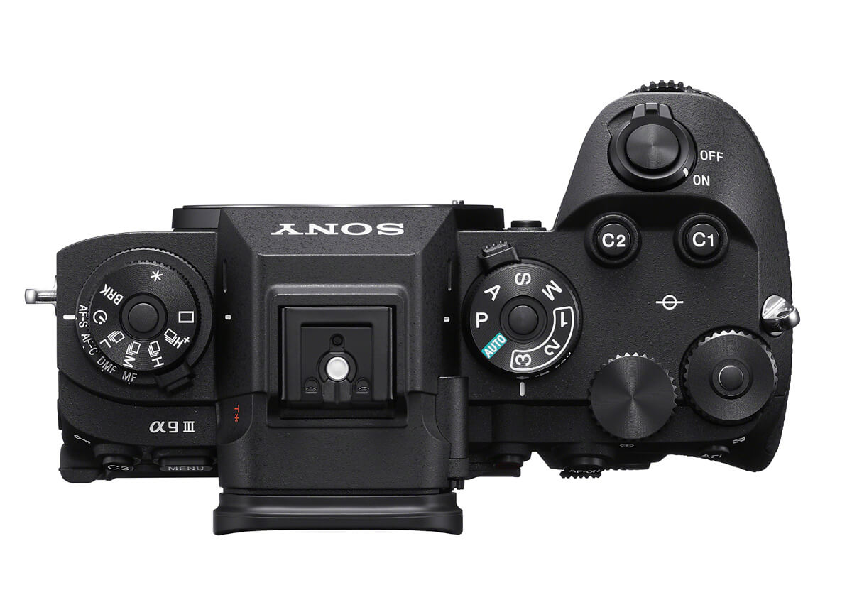 Systemkamera, Kameragehäuse, schwarz, Einstellräder, Sony α9 III