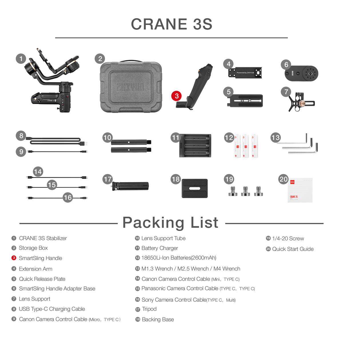 Zhiyun Crane 3S Gimbal für DSLR
