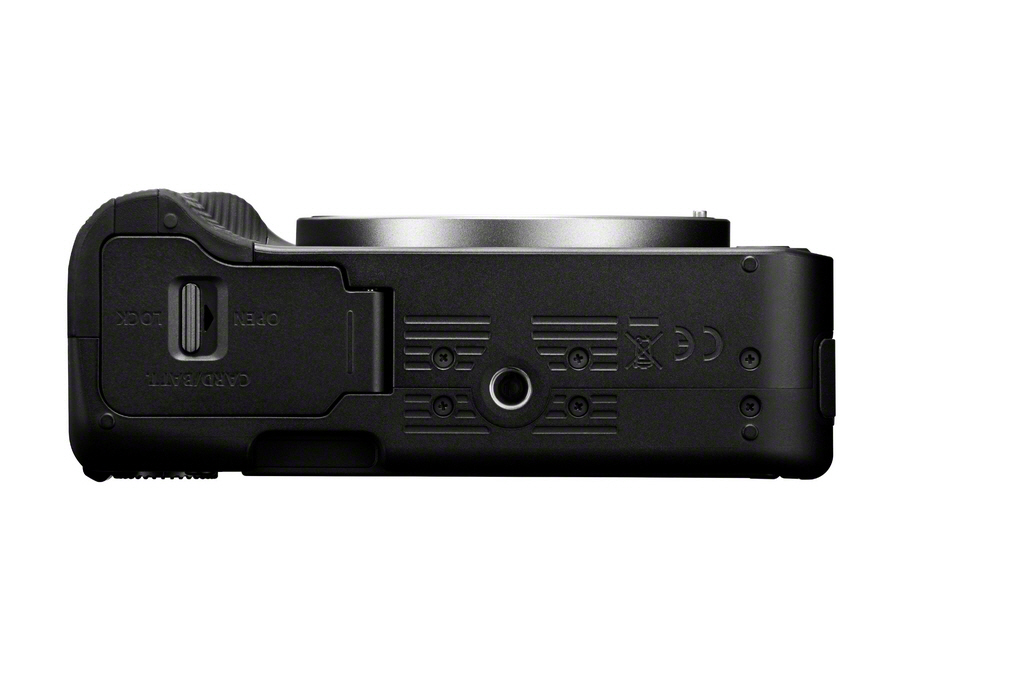 Digitale Kamera, Schwarze Kamera, Batteriegriff, Montagegewinde, SD-Karten Slot