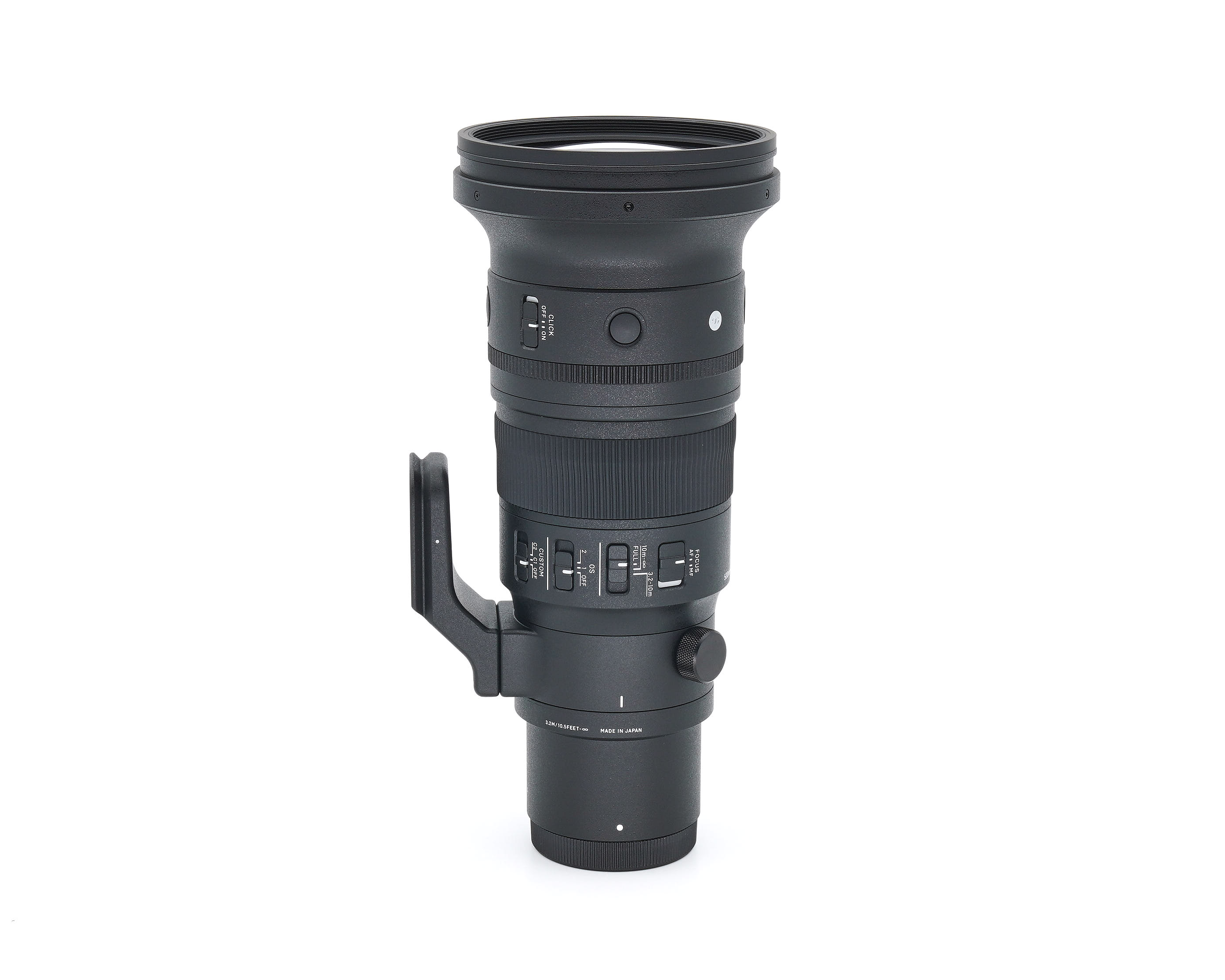 objektiv, teleobjektiv, manueller fokus, montage, schwarz