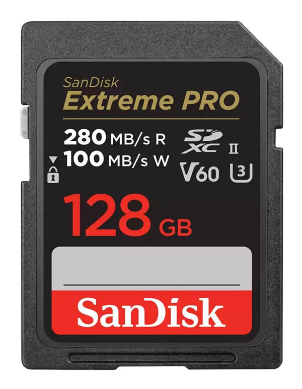 SanDisk 128GB SDXC ExtremePro 280MB/s V60 UHS-II U3