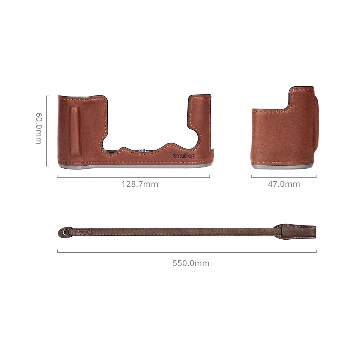 SmallRig 4710 Leather Half Case Kit für Fujifilm X-T50 brown