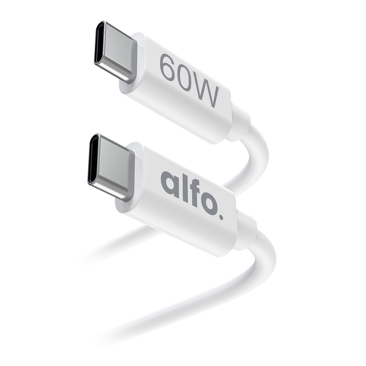 alfo. 60 W USB-C Kabel weiß, 1,2 m