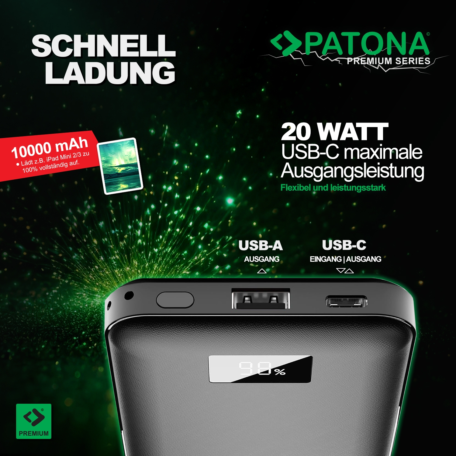9998 PATONA Premium Powerbank Stark 3.0 PD20W 10.000mAh