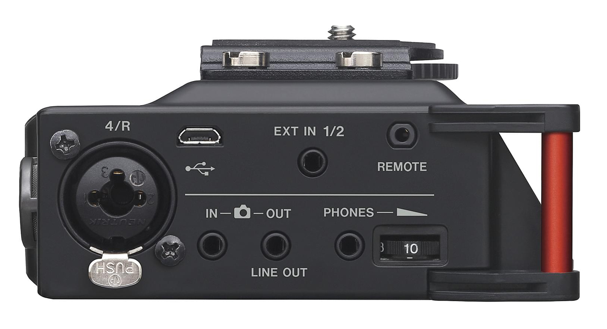 Tascam DR-70D 4-Spur-Audiorecorder für Tonaufnahmen mit DSLR-Kameras