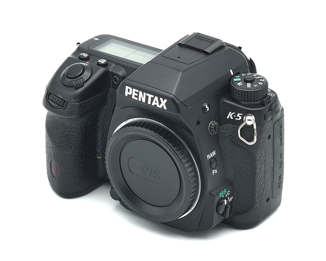 Kamera, DSLR, K-5, schwarz, Objektivdeckel