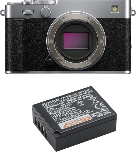 Fujifilm X-E5 silber + Fujifilm NP-W126S Akku