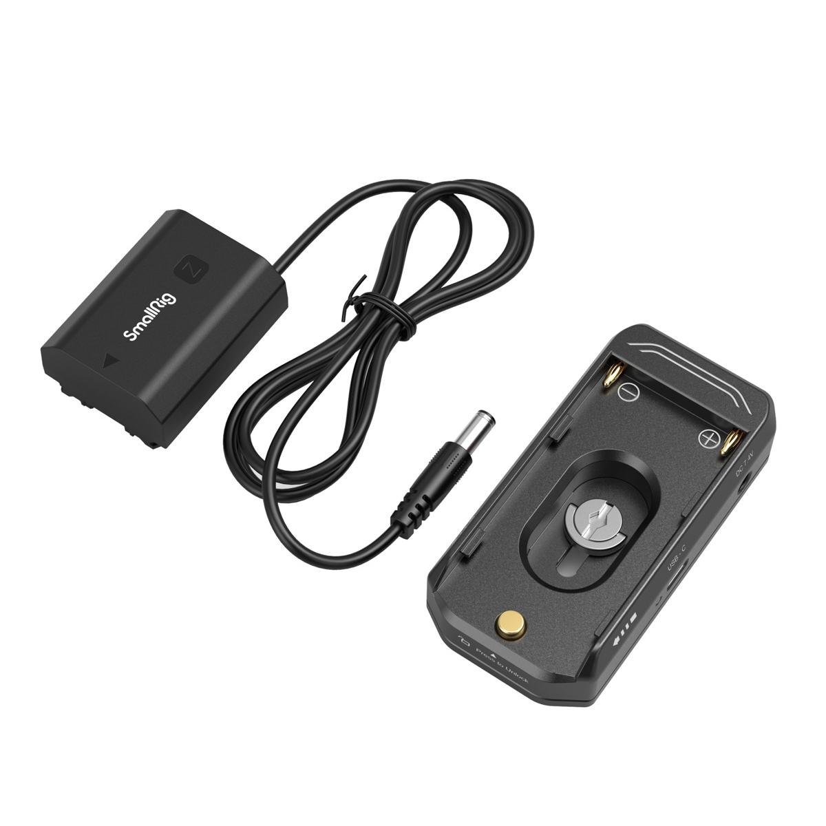 SmallRig 4341 NP-F Batterie-Adapter- Montageplattenkit+NP-FZ100 Dummy+Kabel