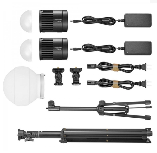 Godox LC30D-K2 Kit Litemons Tisch-LED Leuchte mit 2 x LC30D + Zubehör, Daylight