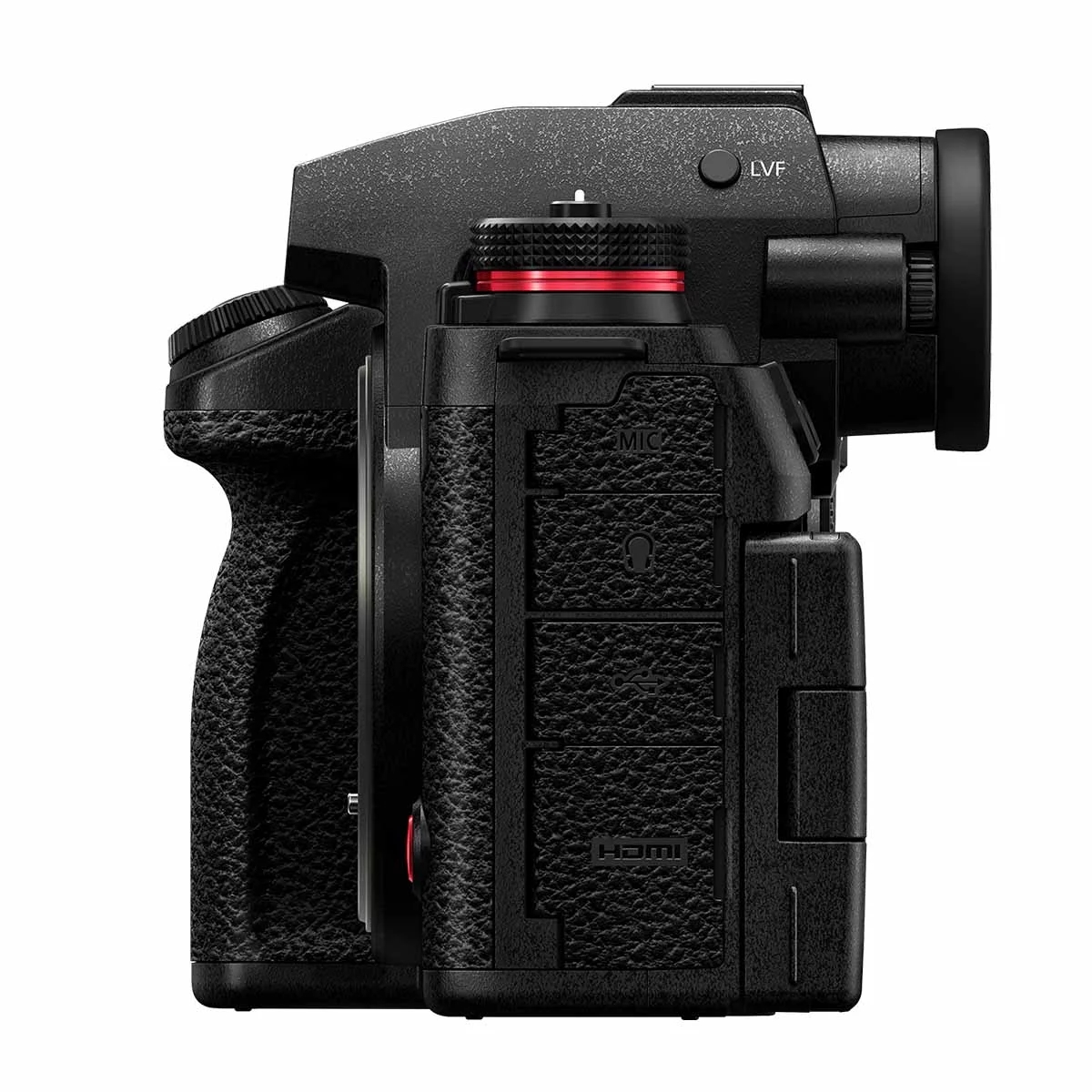 kamera, dslr, body, linke Seite, anschlüsse