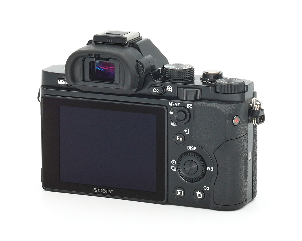Spiegelreflexkamera, Digitalkamera, LCD-Bildschirm, schwarz, Sony-Rückseite
