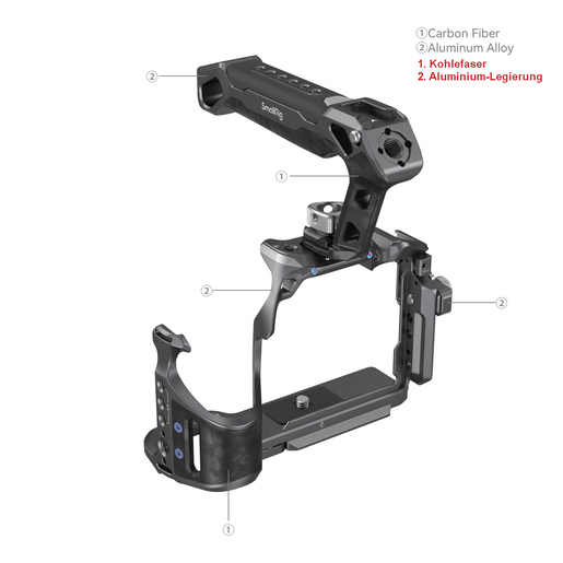 SmallRig 3708 Rhinoceros Basic Cage Kit für Sony Alpha 7R V/IV/7S III