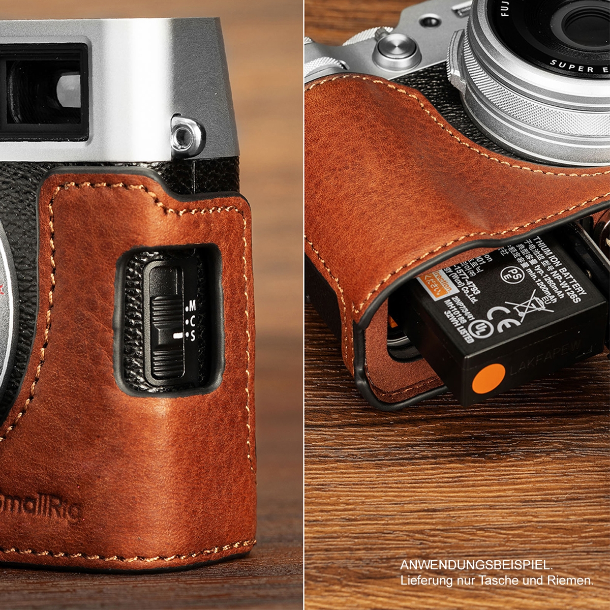 Smallrig 4699 Leather Half Case Kit braun, für Fujfilm X100VI