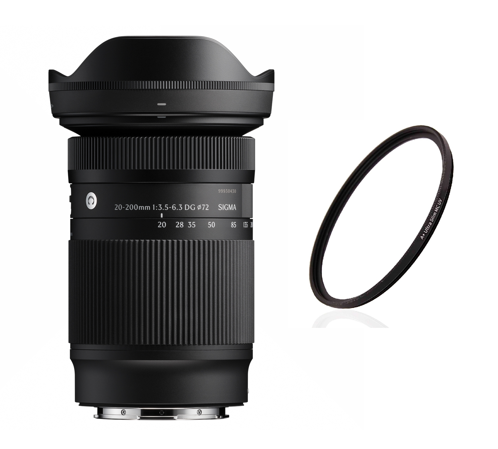 Sigma Contemporary 20-200mm 3.5-6.3 DG für Sony E-Mount + V.M.C. Slim UV Filter 72mm