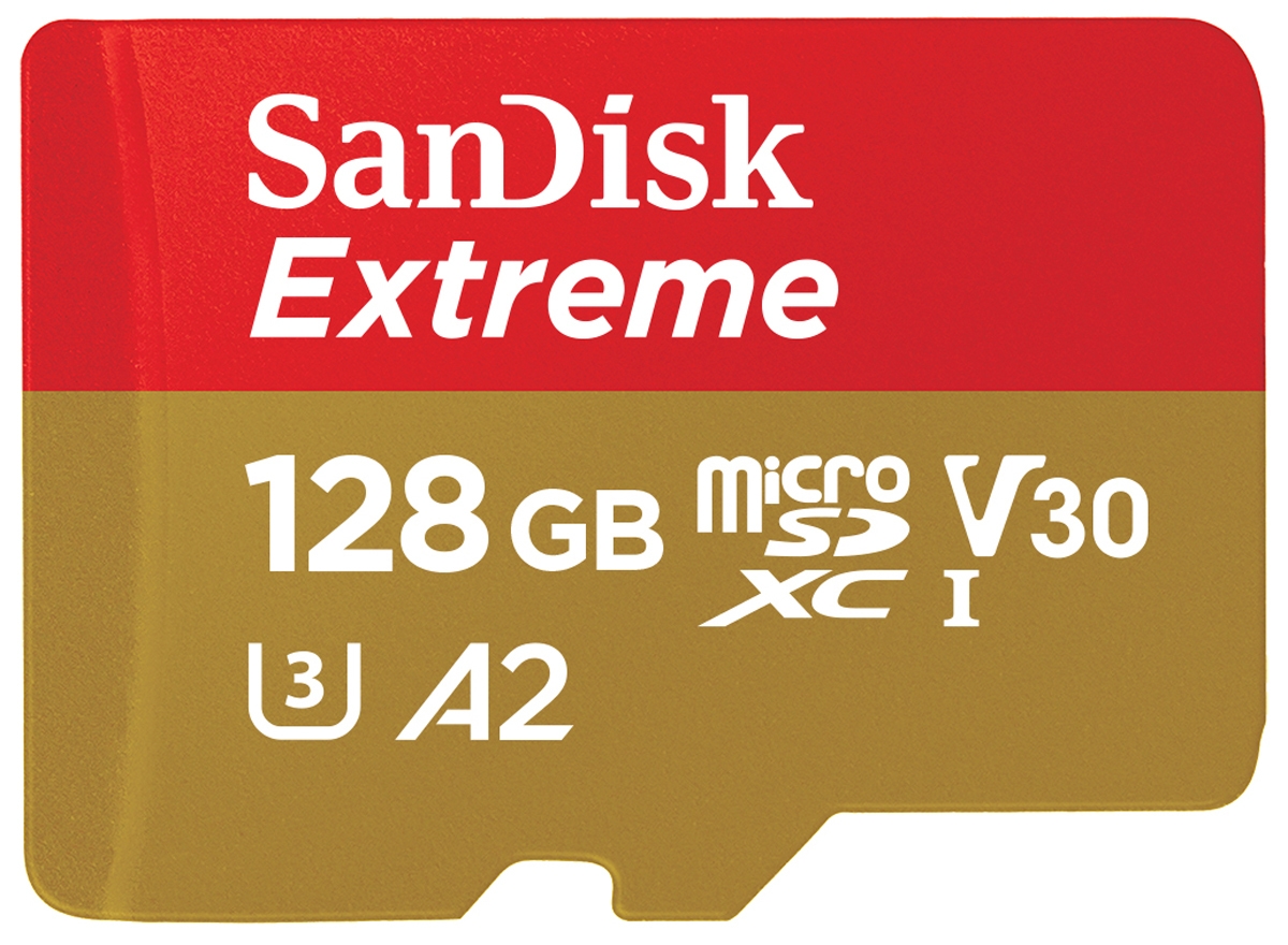 SanDisk Extreme 128GB microSDXC 190 MB/s UHS-I, C10, U3, V30, A2 + SD Adapter
