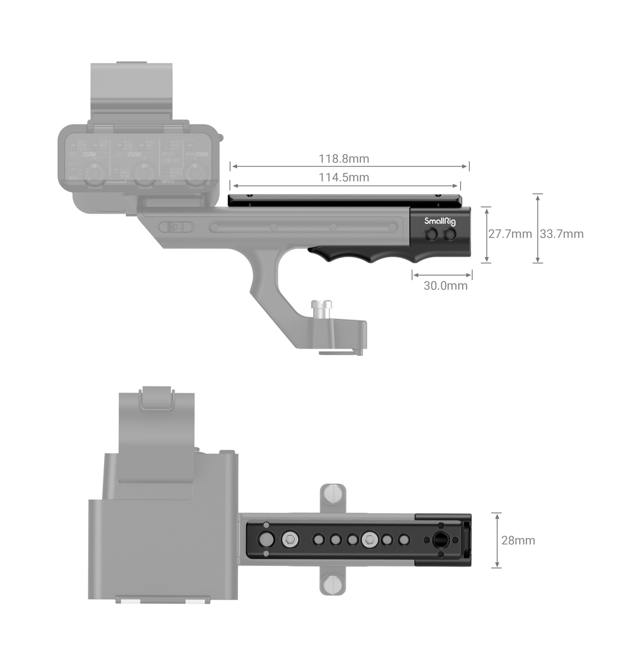 SmallRig 3490 XLR Handgrifferweiterung mit NATO Schiene für Sony FX3