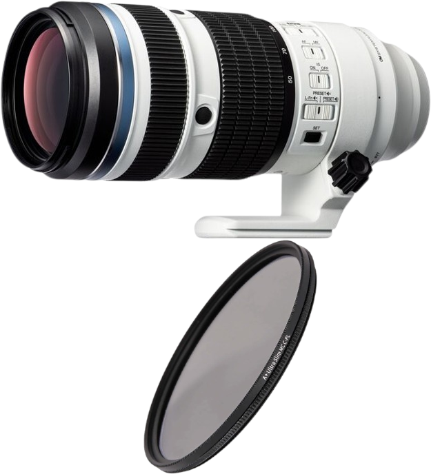OM SYSTEM M.Zuiko Digital ED 50-200mm 2.8 IS PRO + V.M.C. Polfilter 77mm