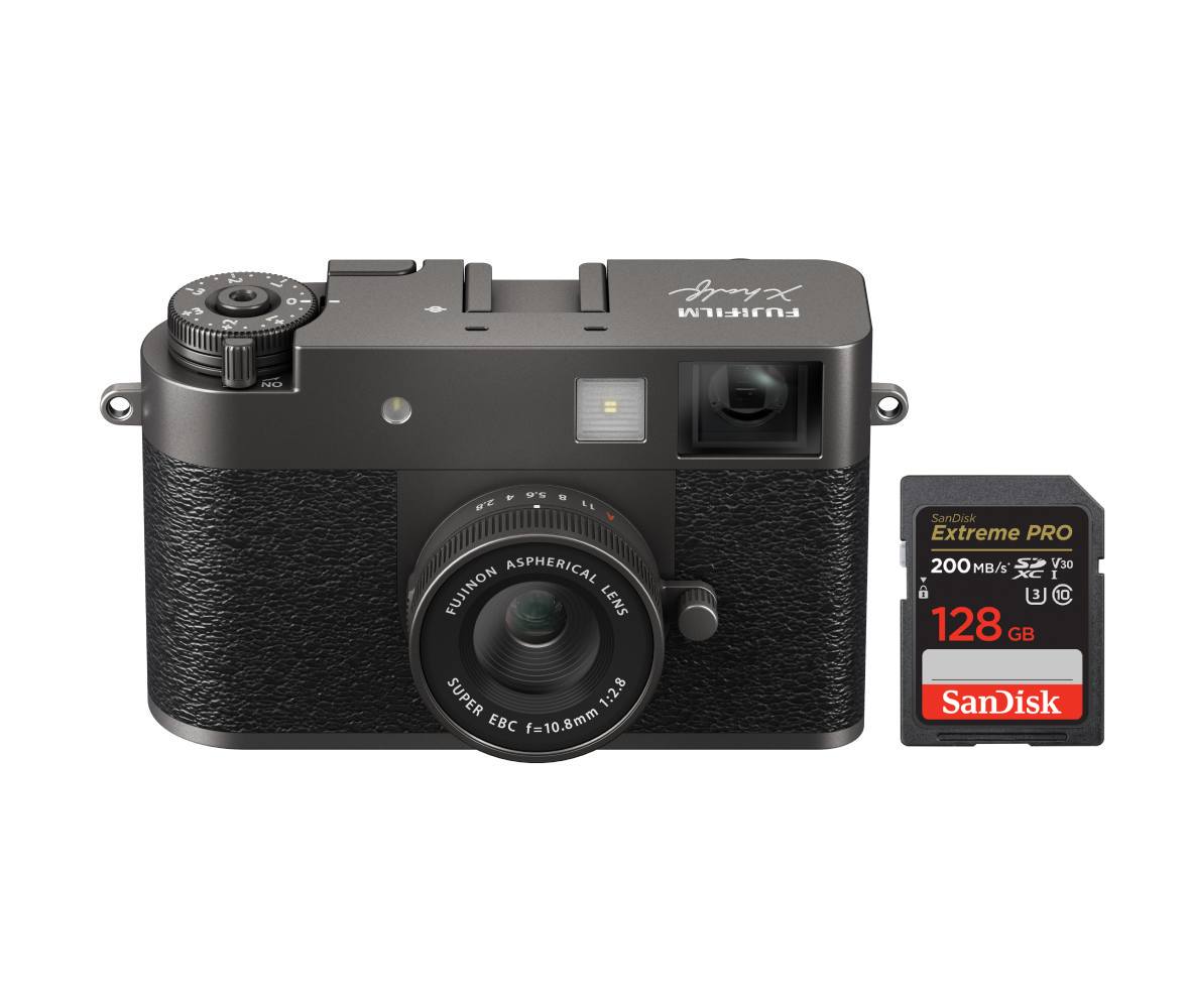 Fujifilm X-HF1 (X half) anthrazit + SanDisk Extreme 128GB SDXC Karte