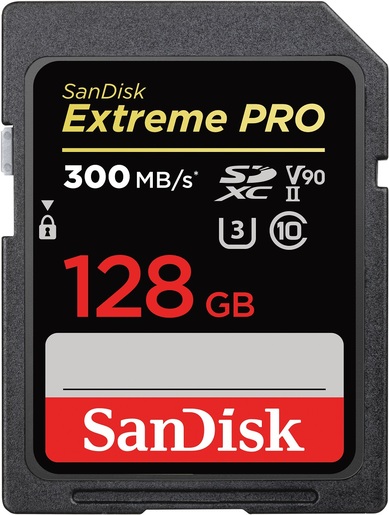 SanDisk 128 GB SDXC ExtremePro 300MB/s V90 UHS-II