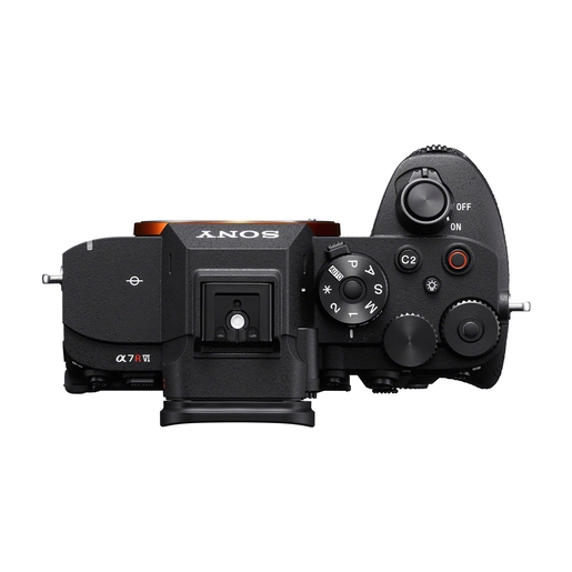 Spiegellose Kamera, Sony A7R II, Draufsicht, Bedienungsdrehknopf, Blenden- bzw. Blitzschuh