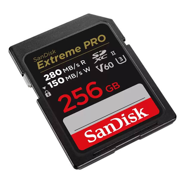 SanDisk 256GB SDXC ExtremePro 280MB/s V60 UHS-II U3