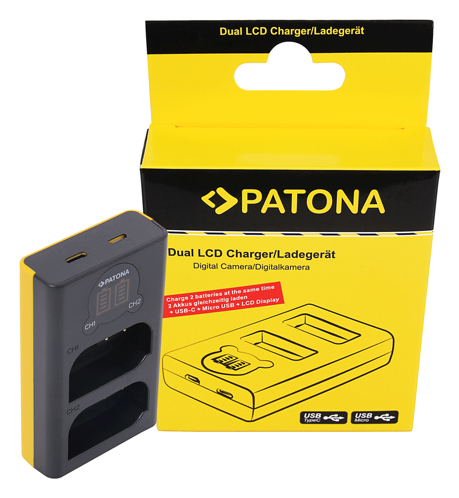 PATONA Dual USB-Ladegerät für Panasonic DMW-BLK22