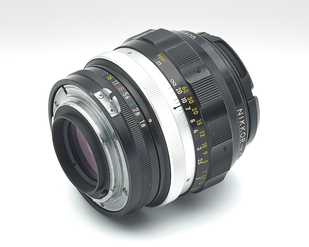 objektiv, manueller fokus, halterung, nikon, nikkor-h
