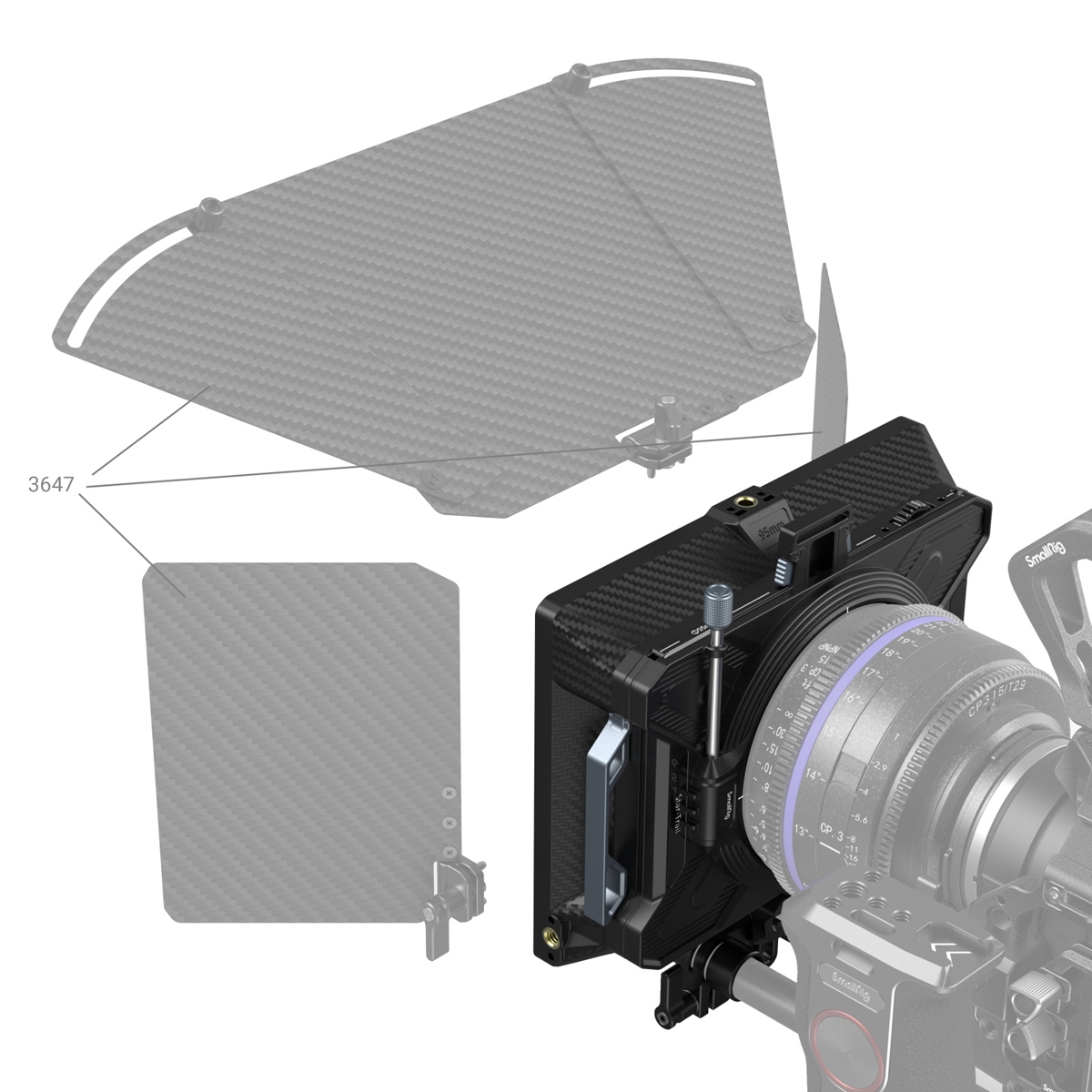 SmallRig 3645 modulare Matte Box (multifunktional, Ø 95 mm) VND Kit
