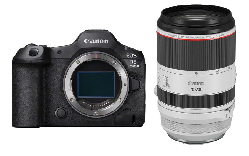 kamera, Spiegelreflexkamera, Canon?, RF 70-200mm?, Objektiv, Teleobjektiv, schwarz