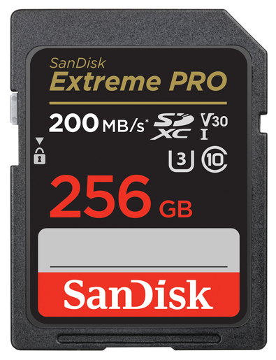 SanDisk 256 GB SDXC ExtremePro 200MB/s V30 UHS-I U3 Speicherkarte