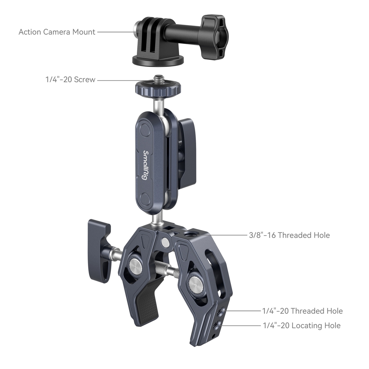 SmallRig 3757B Crab Shaped Clamp with Ballhead Magic Arm