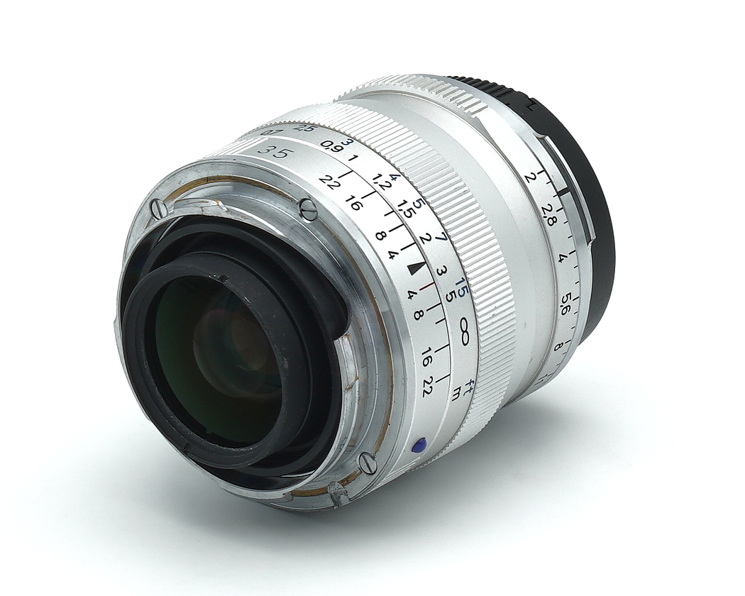 Objektiv, Manueller Fokus, Metallkörper, Silber, Anschlussring