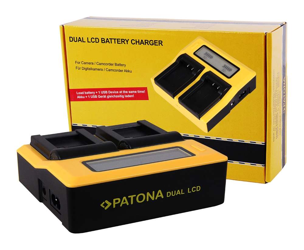 PATONA Dual LCD USB-Ladegerät für Olympus BLN-1