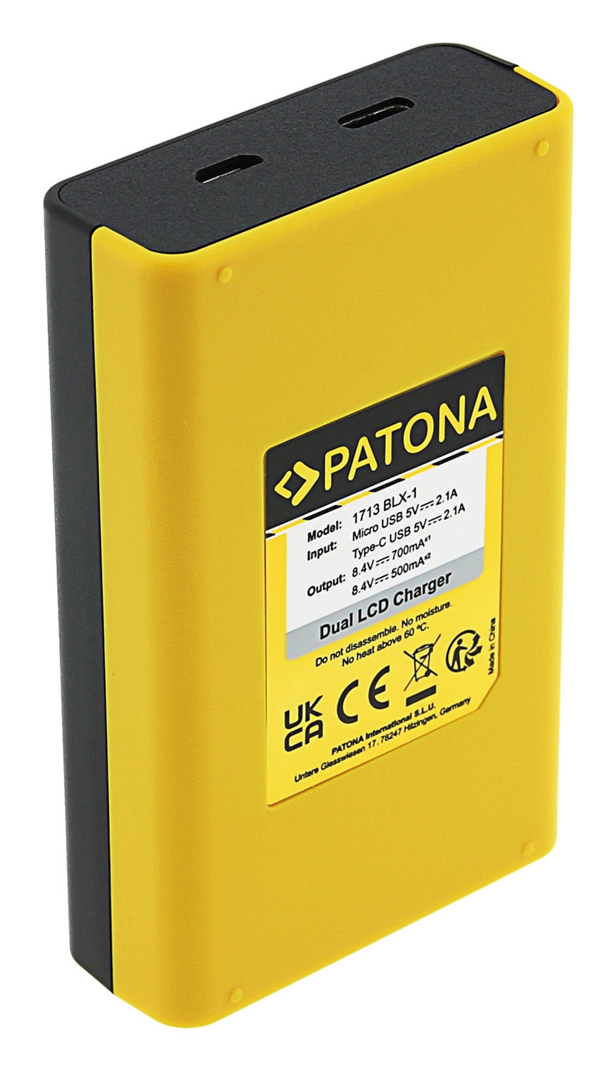 Patona Dual LCD USB Ladegerät für Olympus OM-1, OM-SYSTEM OM-1 II, BLX-1